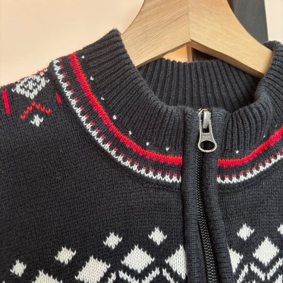 Hanna Andersson Fair Isle Sweater Nordic Quarter-Zip Womens Sz Large Cotton Knit - Picture 15 of 16